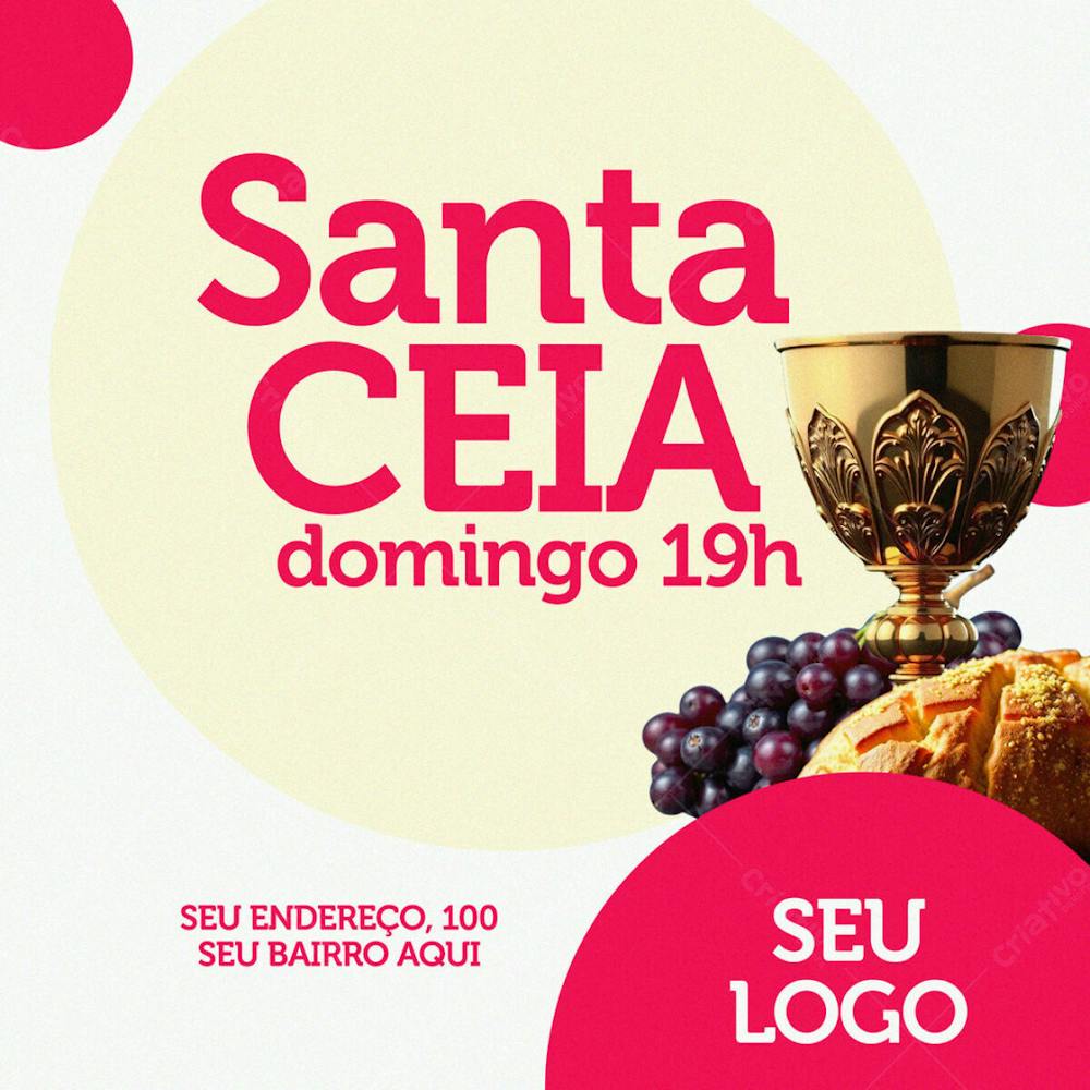 Cartaz Padrão De Culto De Santa Ceia 2025 Culto De Domingo Church Editavel