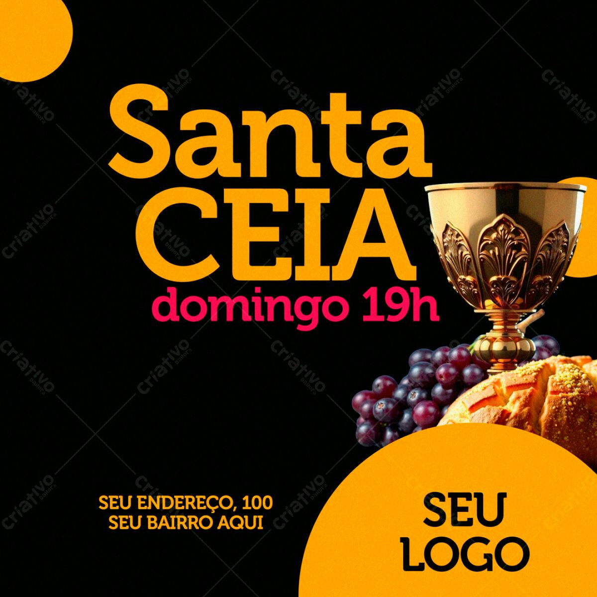 Flyer para Santa Ceia PSD Editável