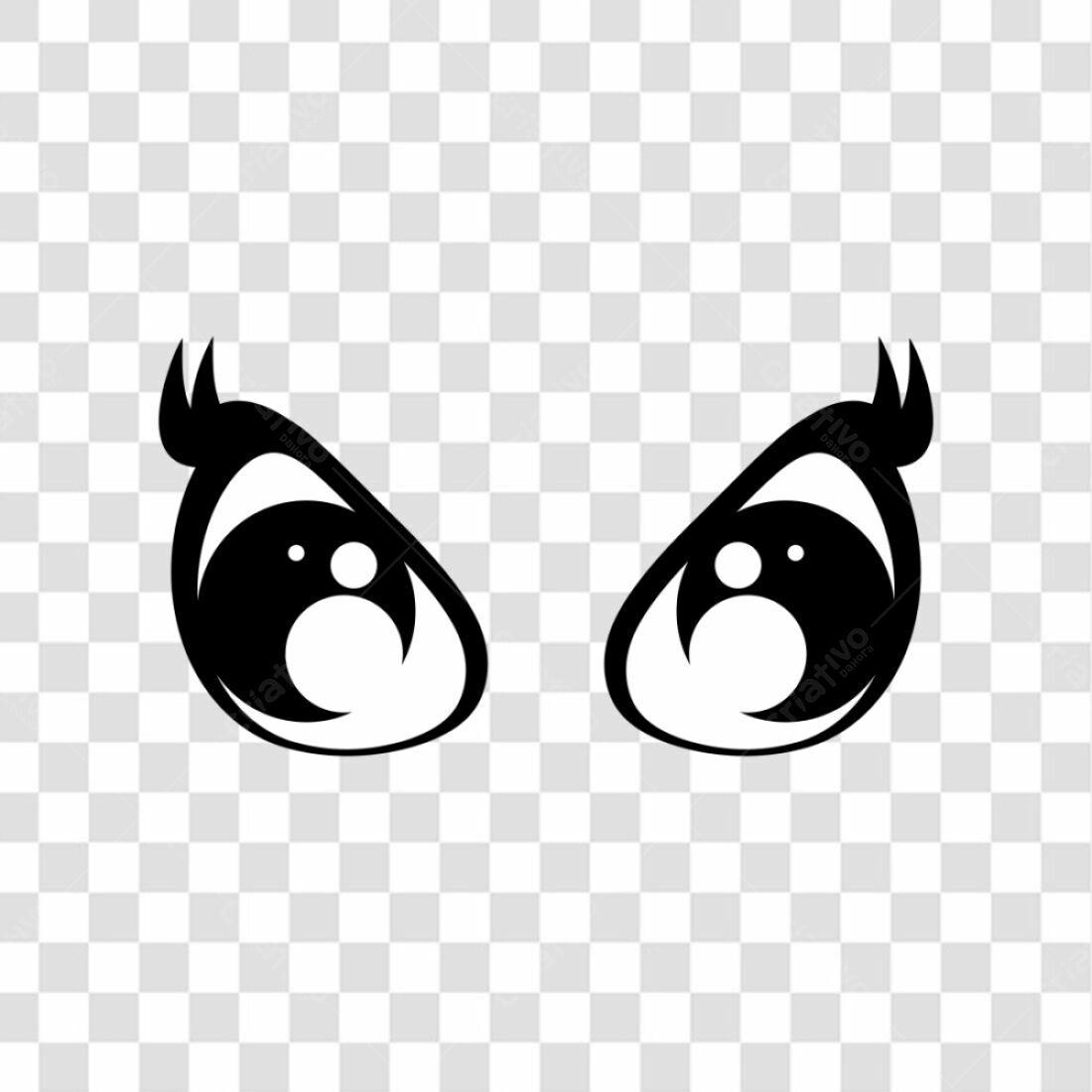 Icone Olhos estilo Cartoon PNG com fundo transparente
