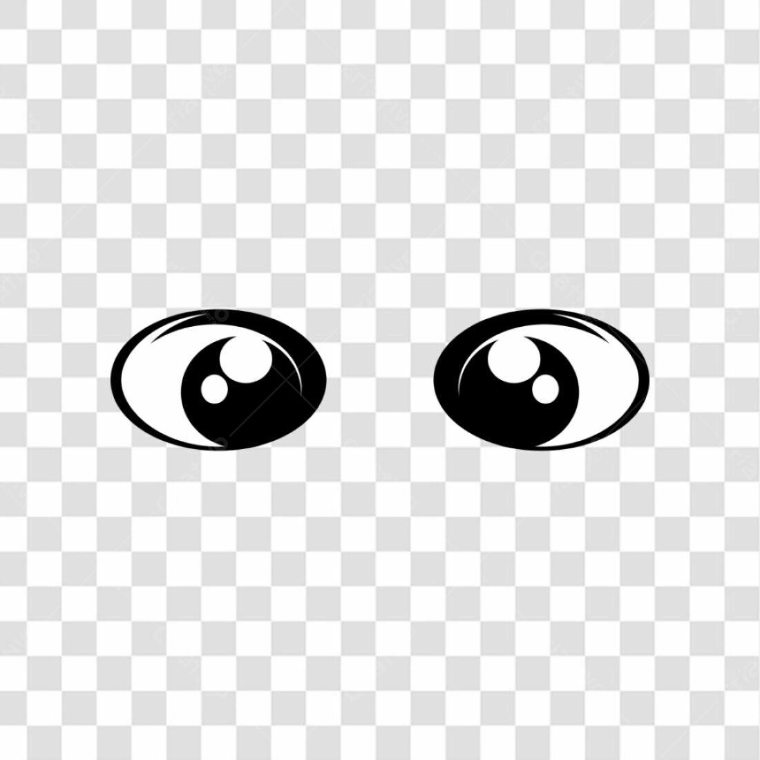 Ícone Olhos Desenho Animado PNG com fundo transparente