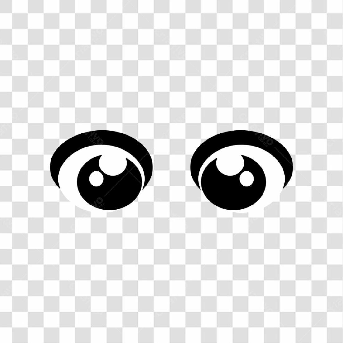 Icone Olhos Desenho Animado PNG com fundo transparente