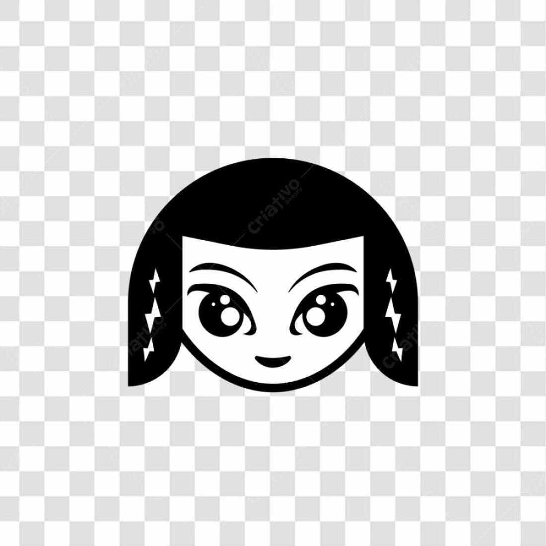 Ícone Menina Kawaii PNG com fundo transparente