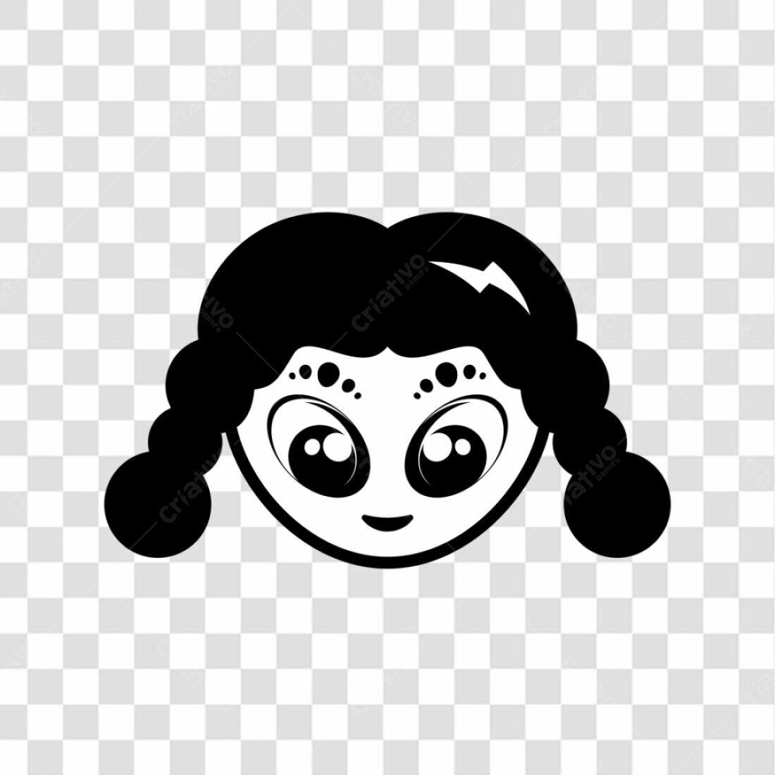 Icone Menina Kawaii PNG com fundo transparente