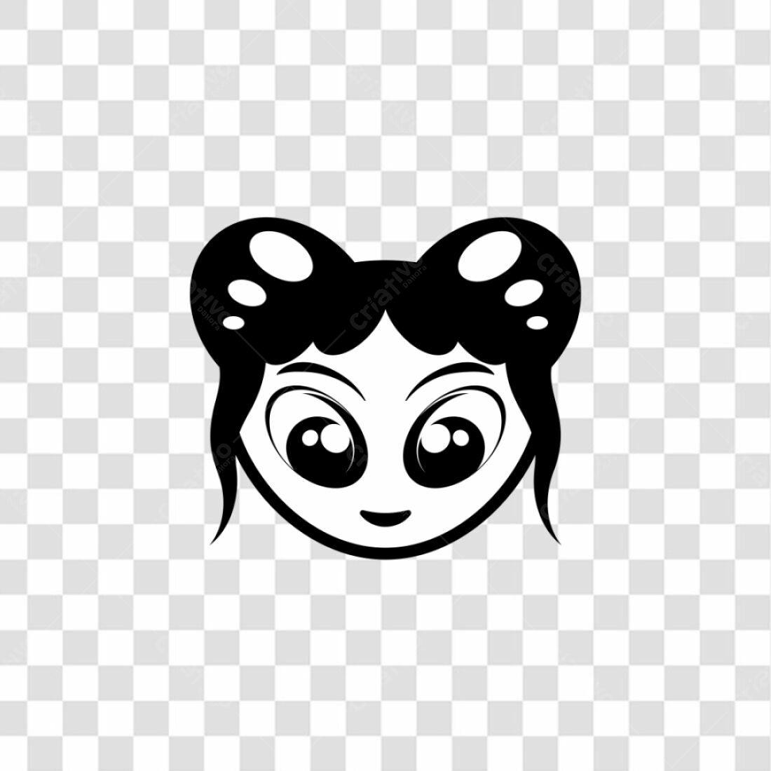 Icone Menina Kawaii PNG com fundo transparente