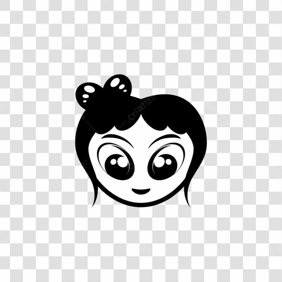 Icone Menina Kawaii PNG com fundo transparente