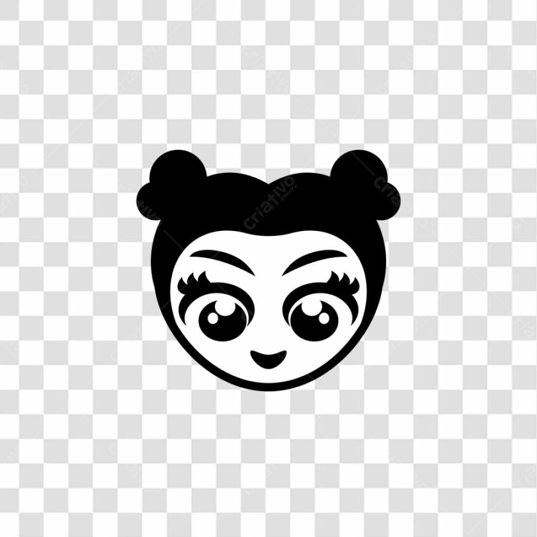 Icone Menina Kawaii PNG com fundo transparente