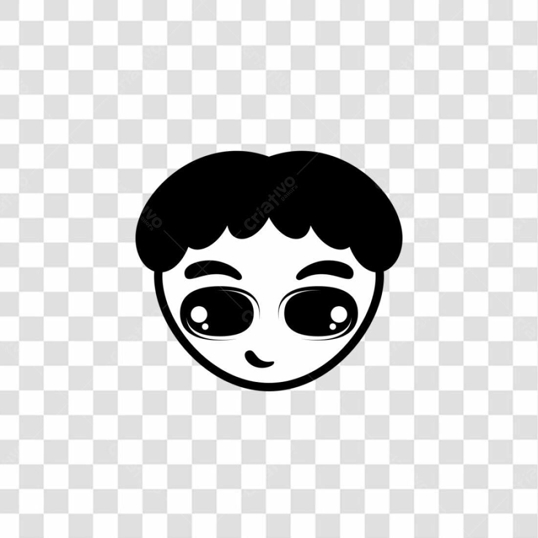 Ícone menino kawaii PNG com fundo transparente