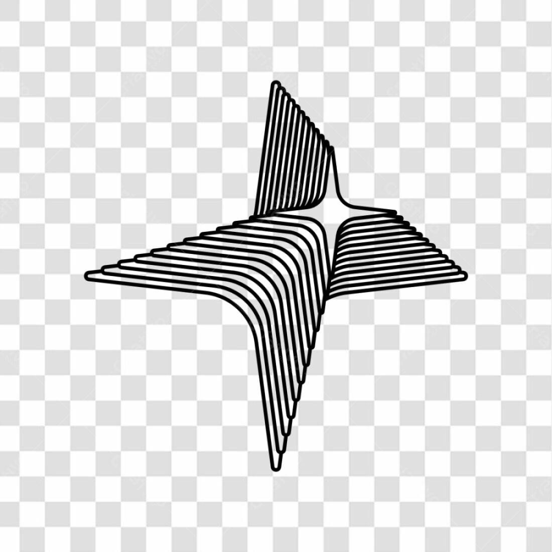 Ícone abstrato estrela PNG com fundo transparente