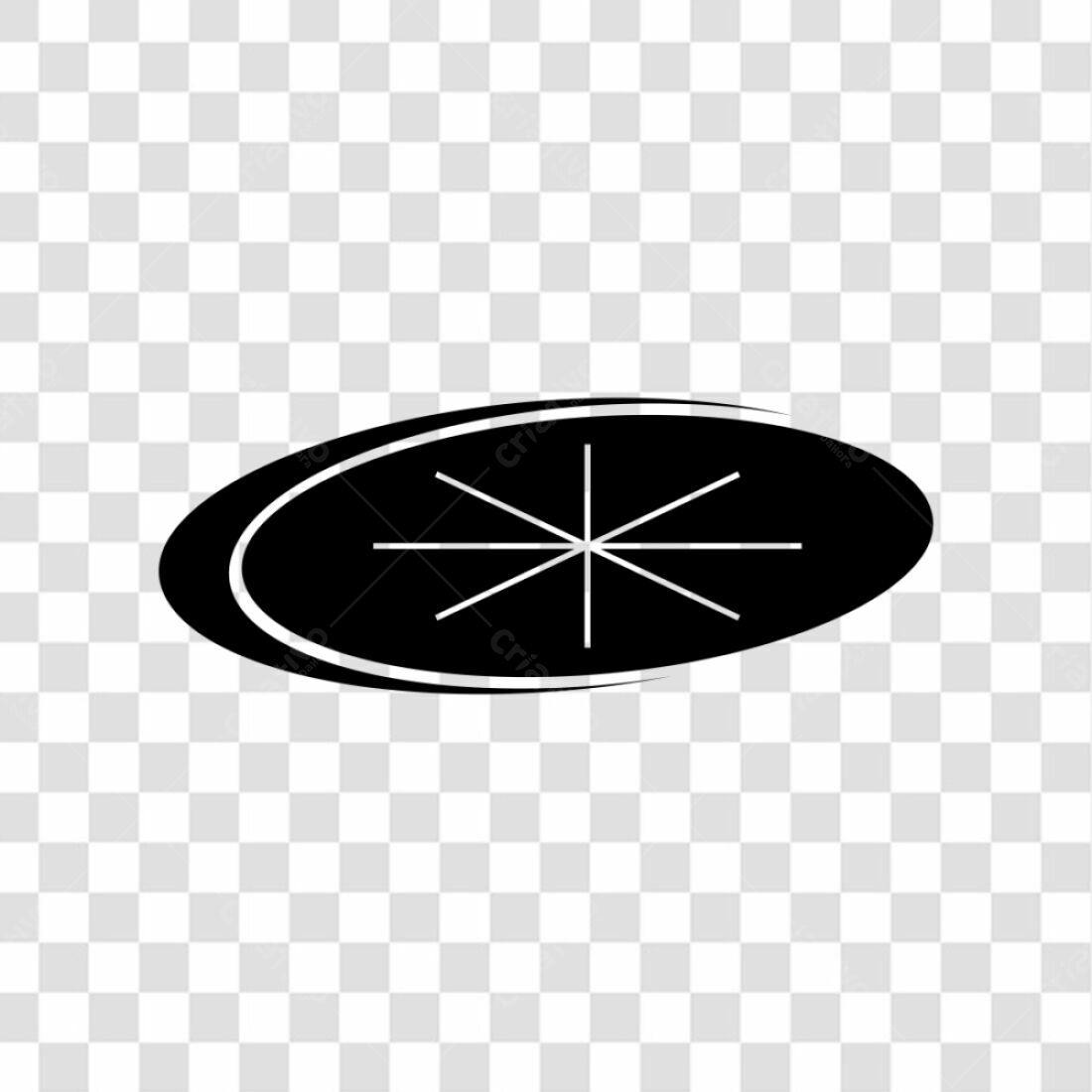 Icone abstrato preto e branco PNG com fundo transparente