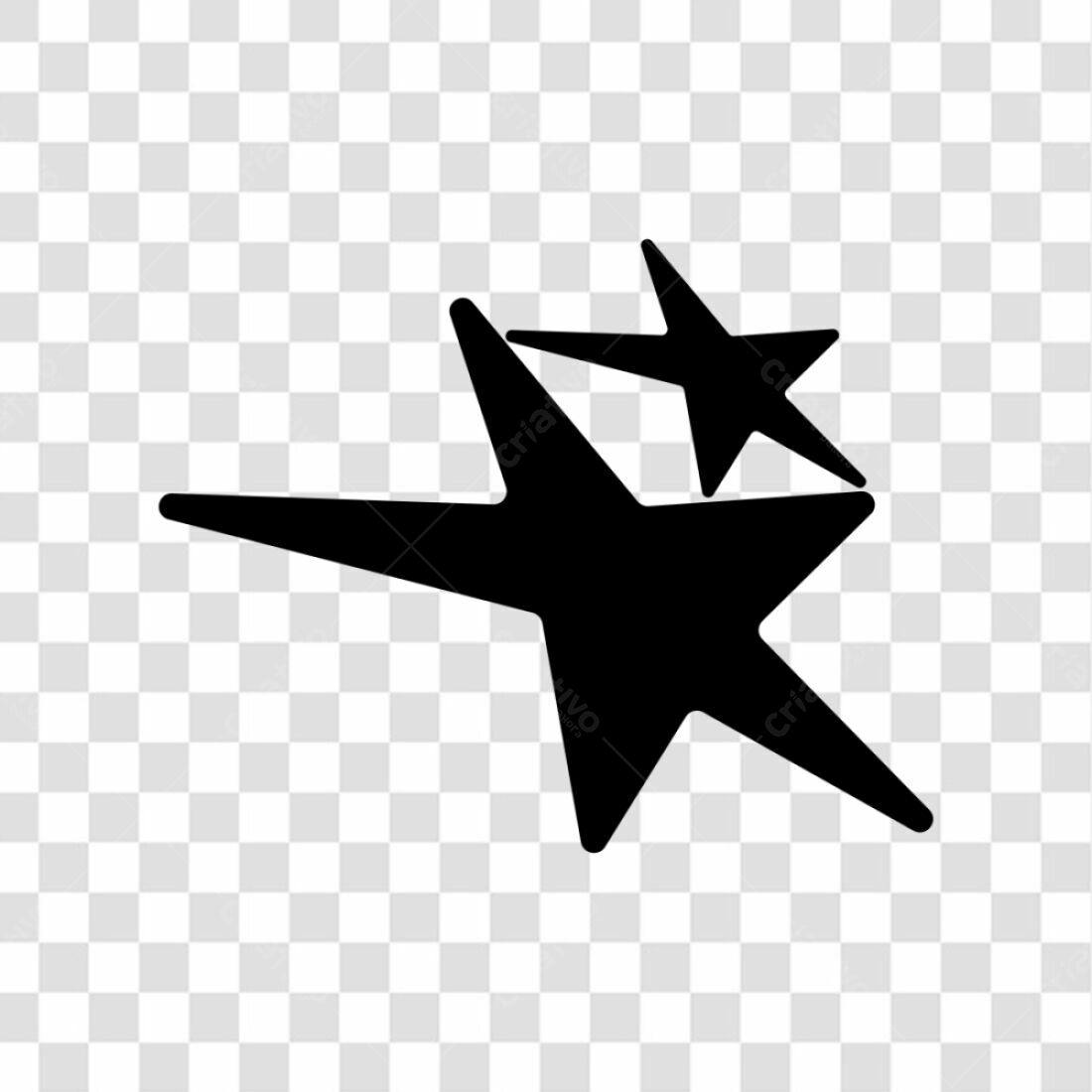 Icone Estrelas Pretas PNG com fundo transparente