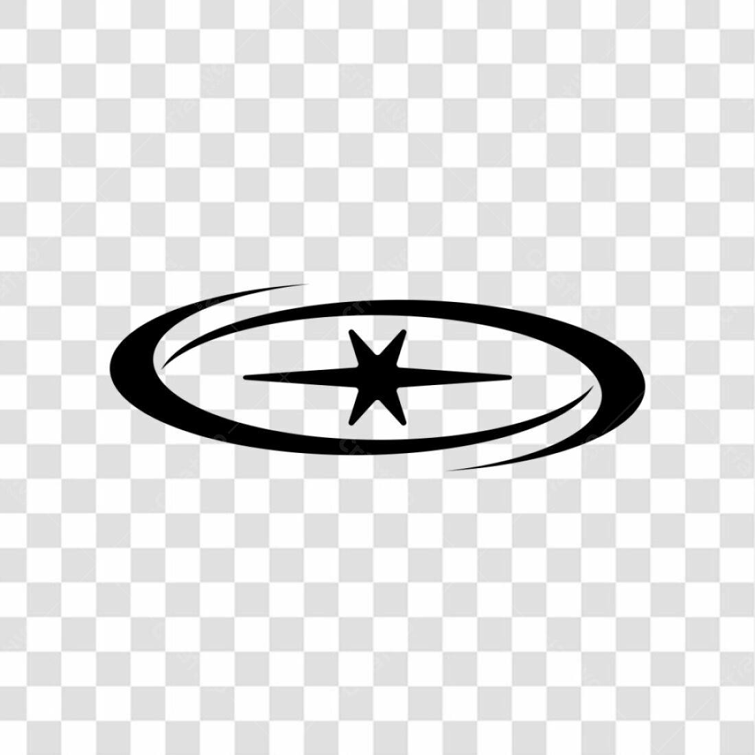 Ícone estrela em órbita PNG com fundo transparente
