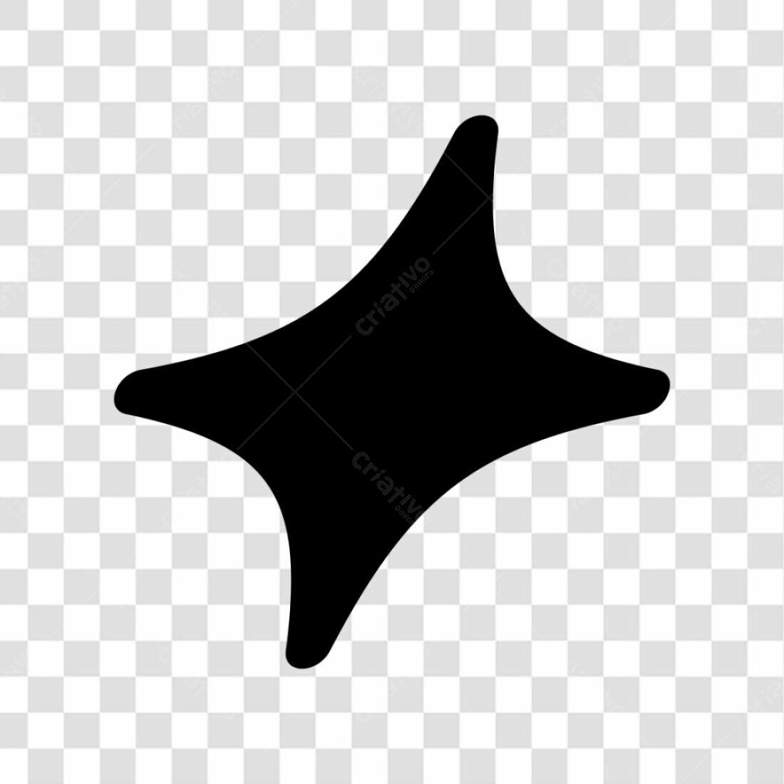 Ícone Estrela Negra PNG com fundo transparente