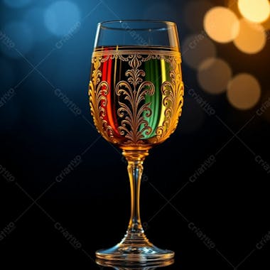 Imagem De Alta Resolução Uma Taça De Vinho Dourada Majestosa E Elegante, Com Design Intrincado, Superfície Polida E Brilhante. O Fundo Preto Oferece Alto Contraste. Qualidade Comercial Para Cartaz De Culto De Santa Ceia