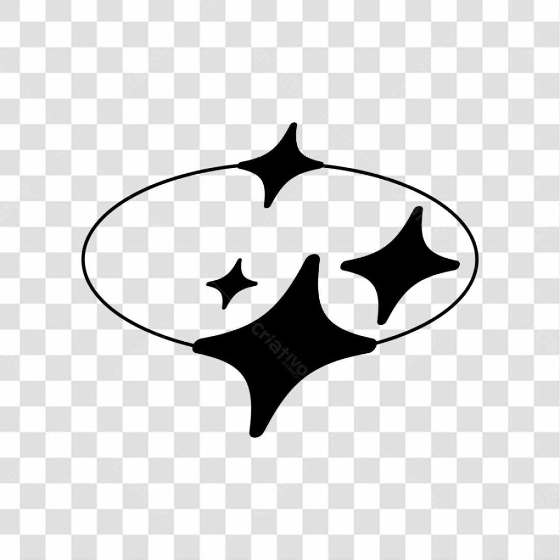 Ícone estrelas brilho PNG com fundo transparente
