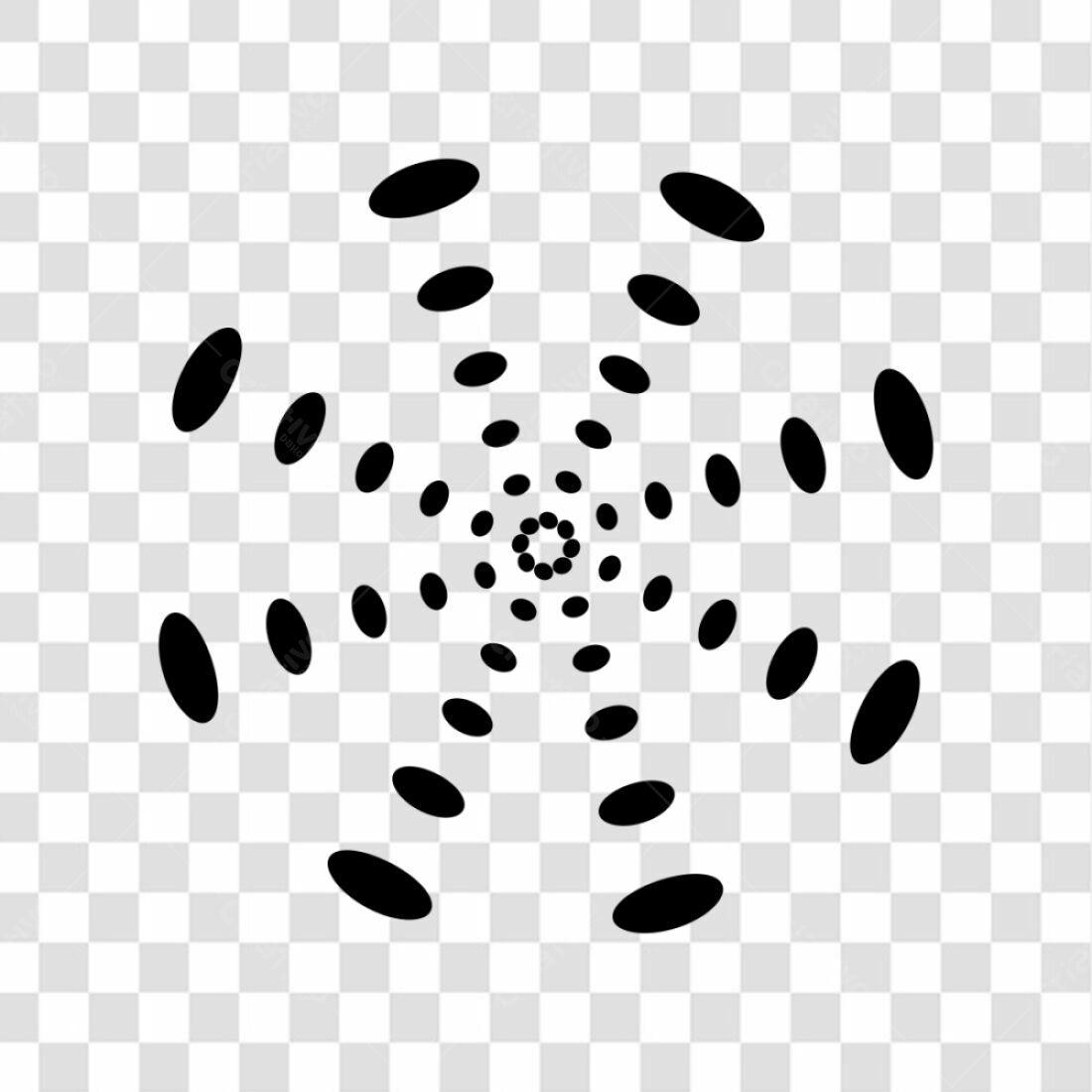Ícone abstrato círculos pretos PNG com fundo transparente