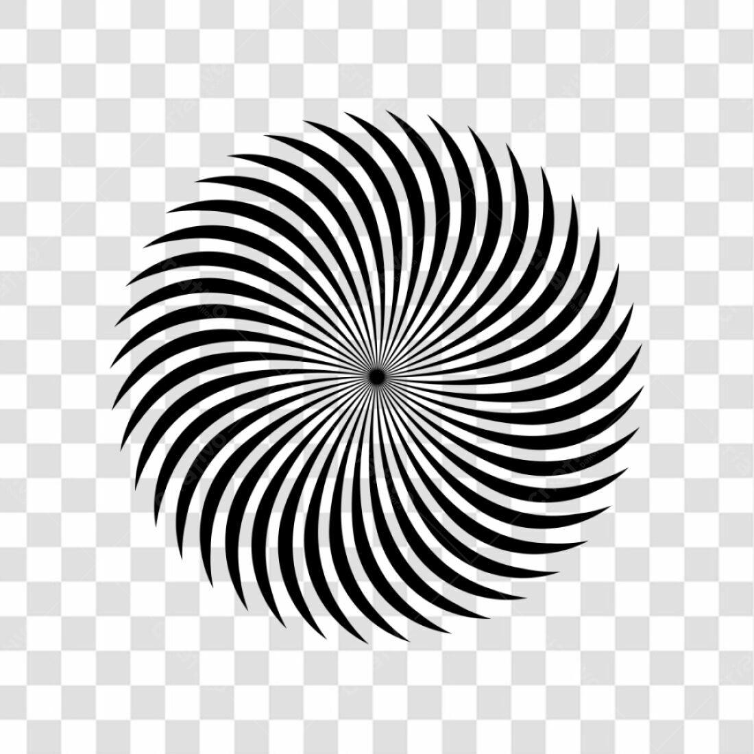 Ícone espiral preto e branco PNG com fundo transparente