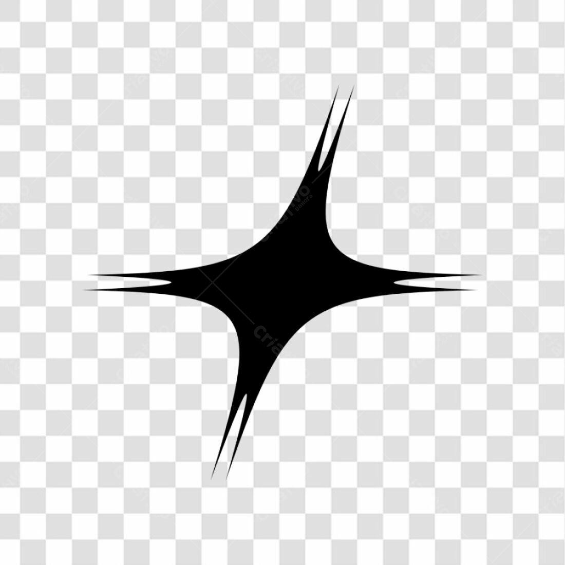 Icone Estrela Negra PNG com fundo transparente