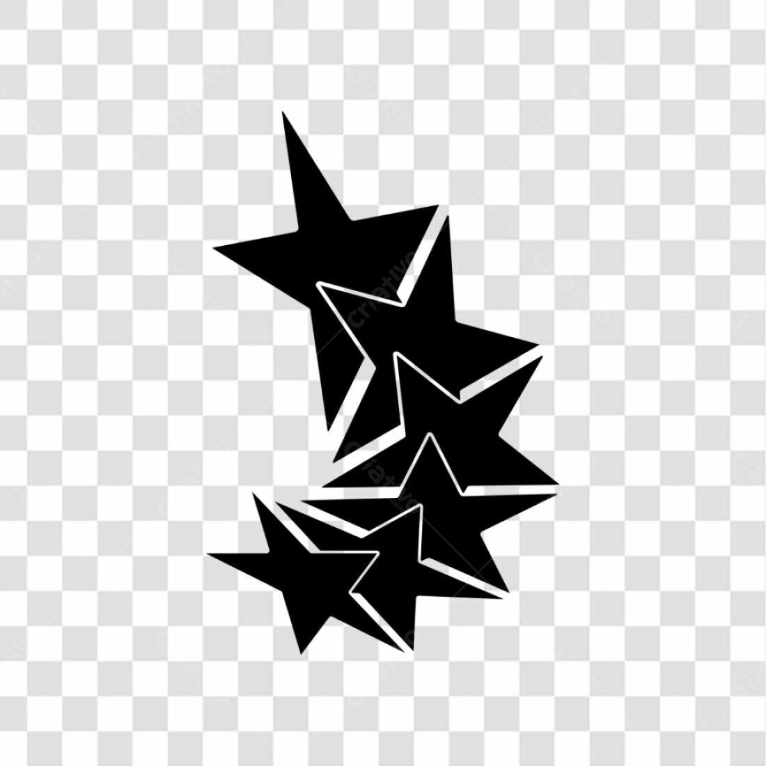 Icone Estrelas Pretas PNG com fundo transparente