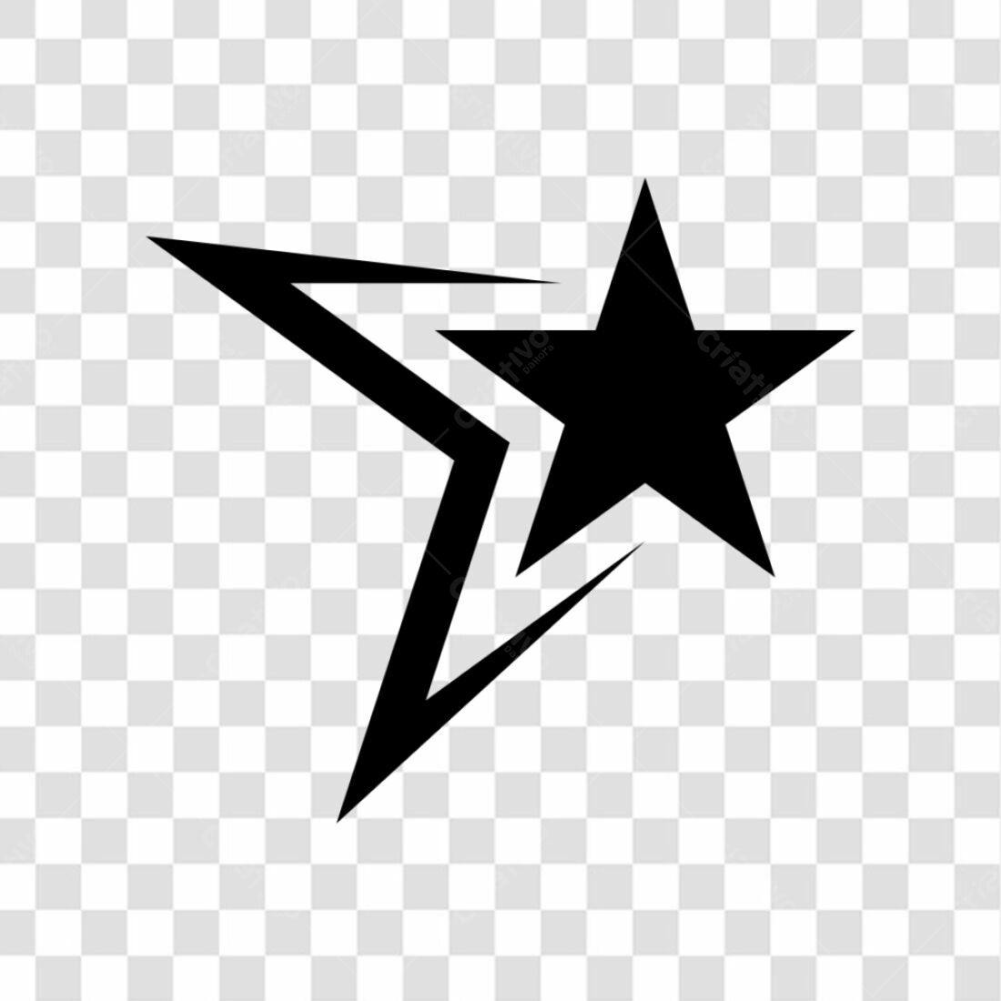 Ícone Estrela Preto PNG com fundo transparente