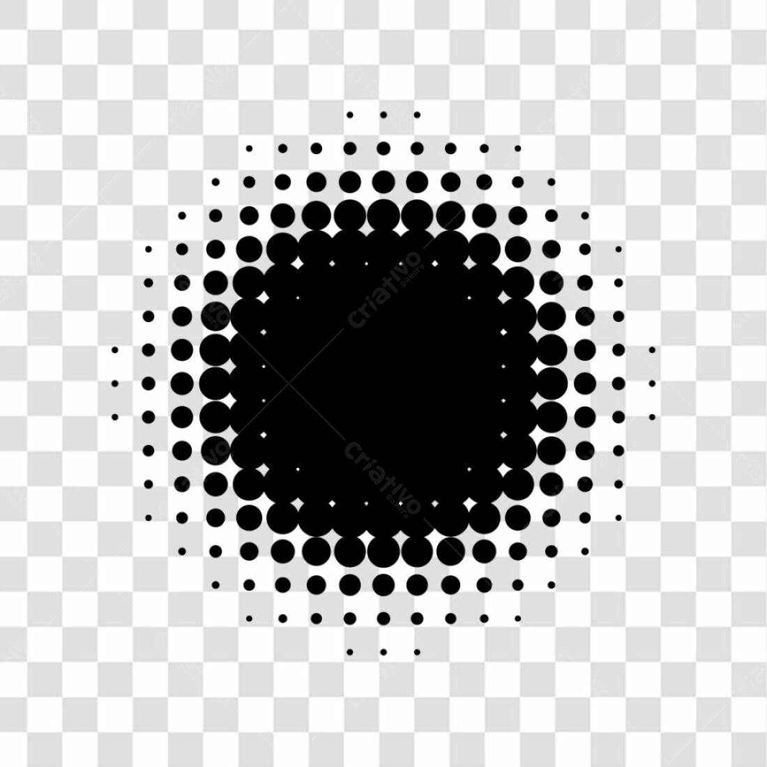 Icone Pontilhado Preto e Branco PNG com fundo transparente