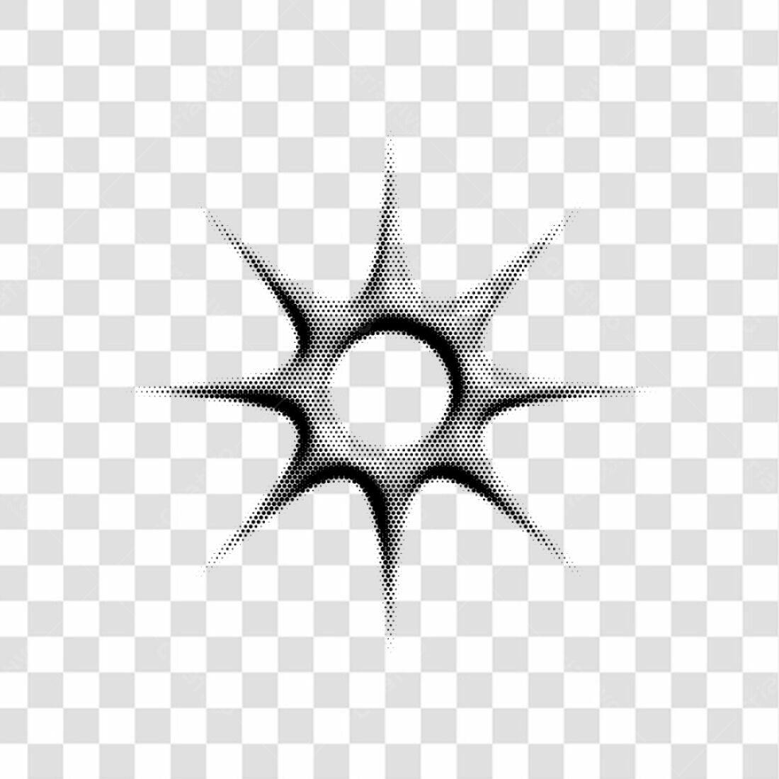 Ícone abstrato estilo pontilhismo PNG com fundo transparente