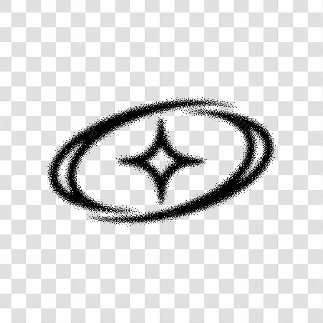 Ícone estrela oval PNG com fundo transparente