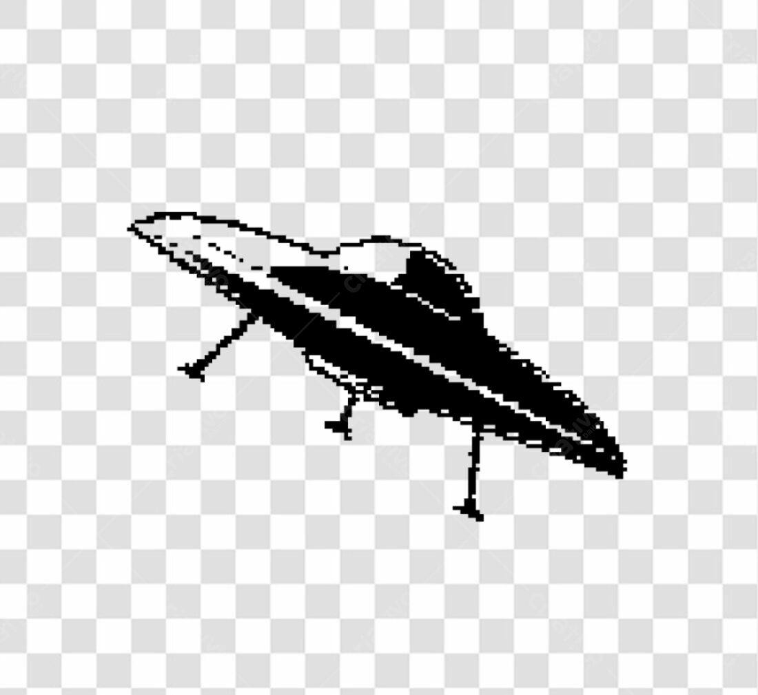 Icone UFO Pixel Art PNG com fundo transparente