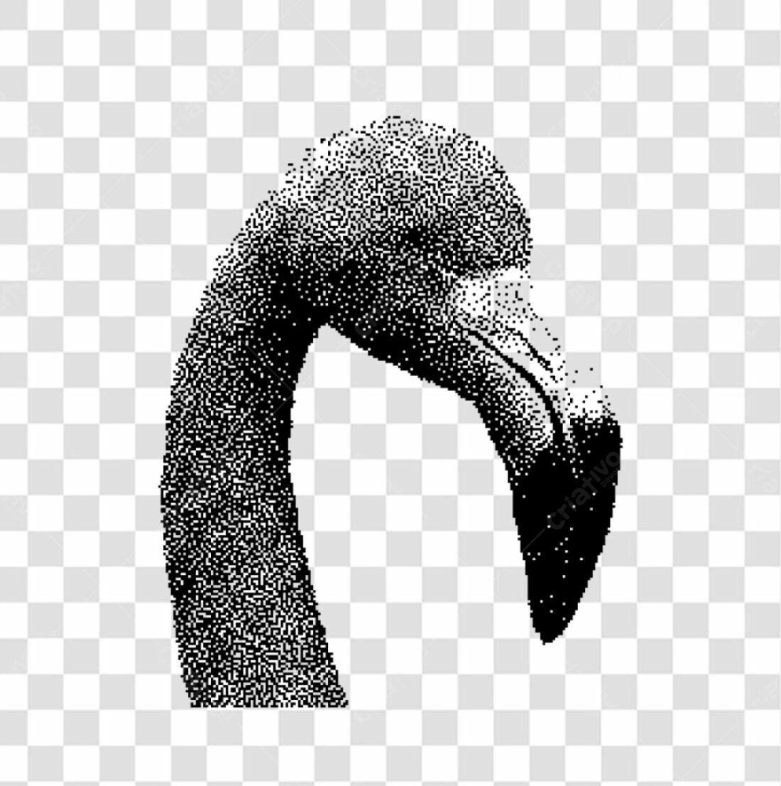 Icone Flamingo estilizado PNG com fundo transparente
