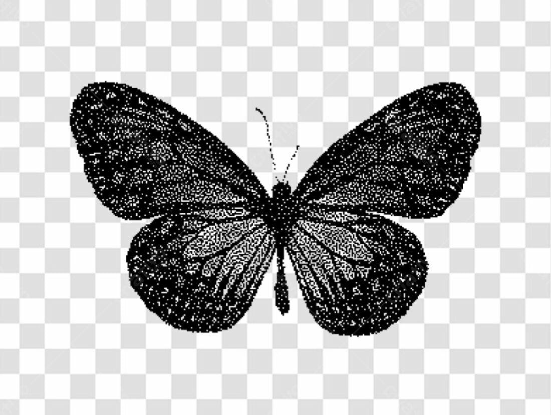 Ícone Borboleta Preta PNG com fundo transparente