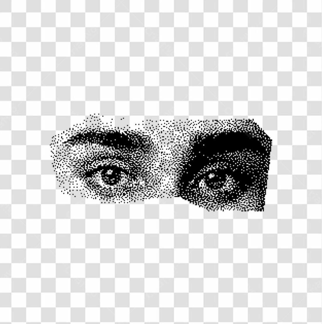 Ícone Olhos em Pontilhismo PNG com fundo transparente