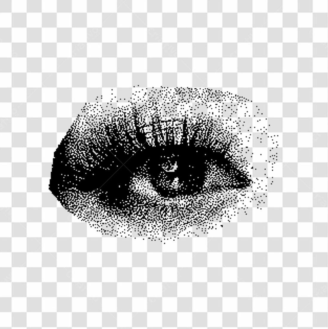 Icone Olho Preto e Branco PNG com fundo transparente