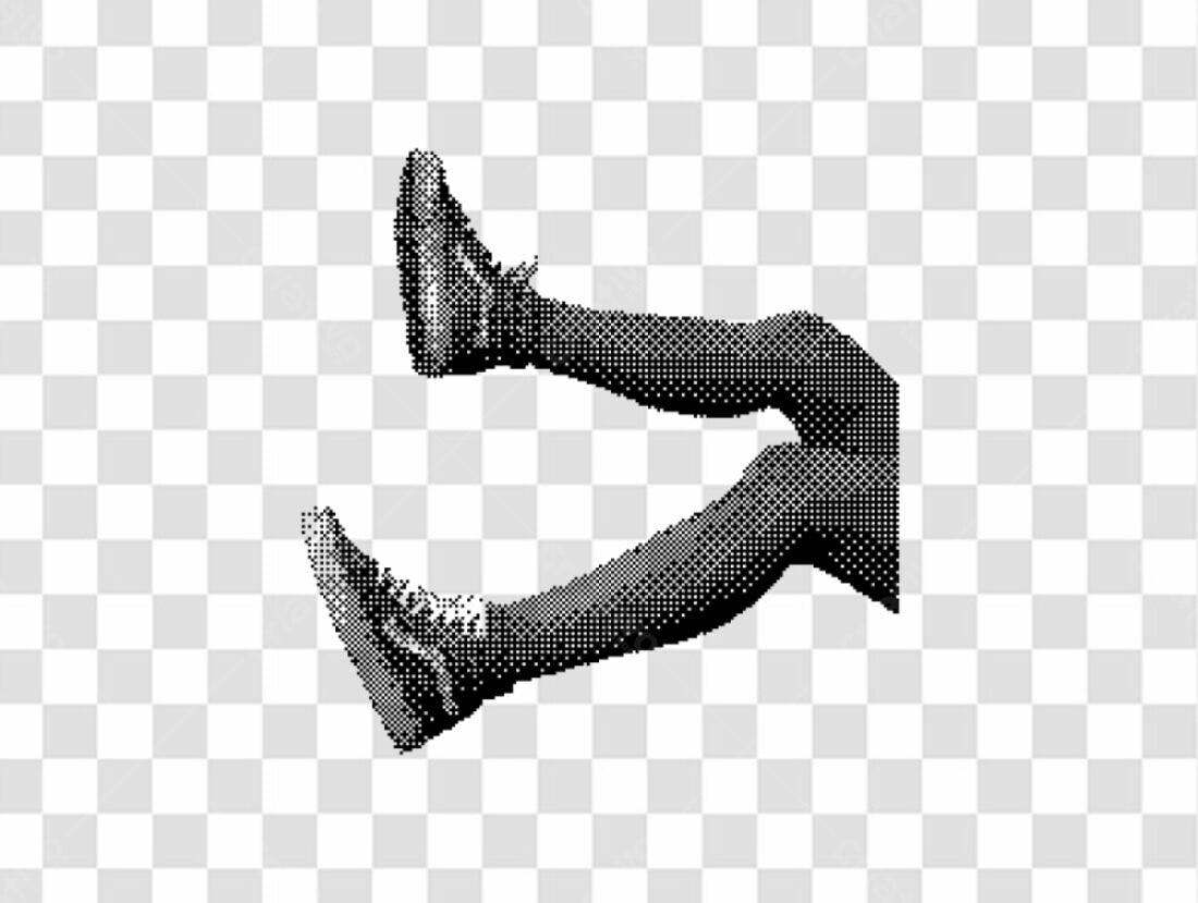 Icone pernas estilo pontilhismo PNG com fundo transparente
