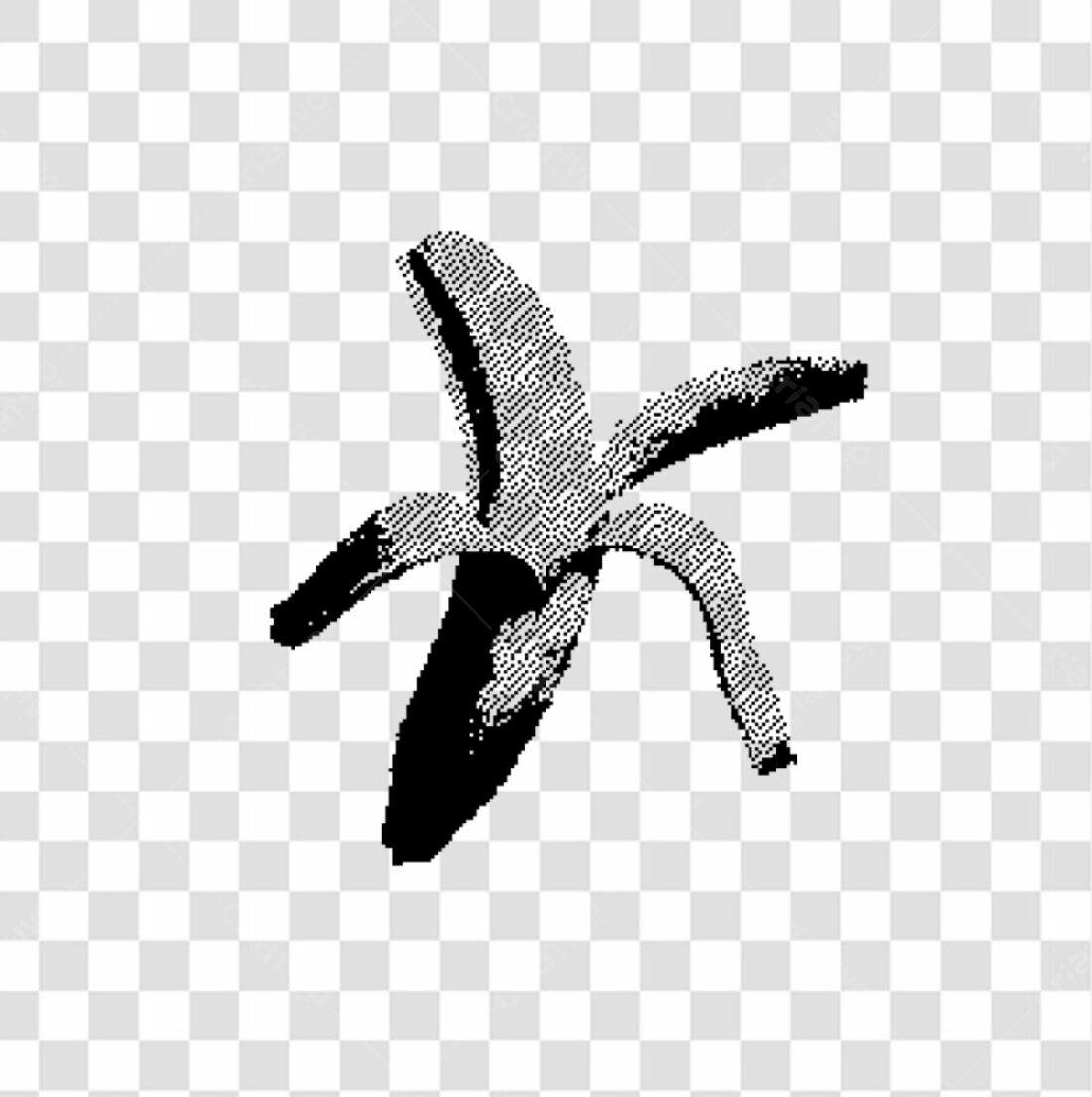 Icone Banana estilo pontilhismo PNG com fundo transparente