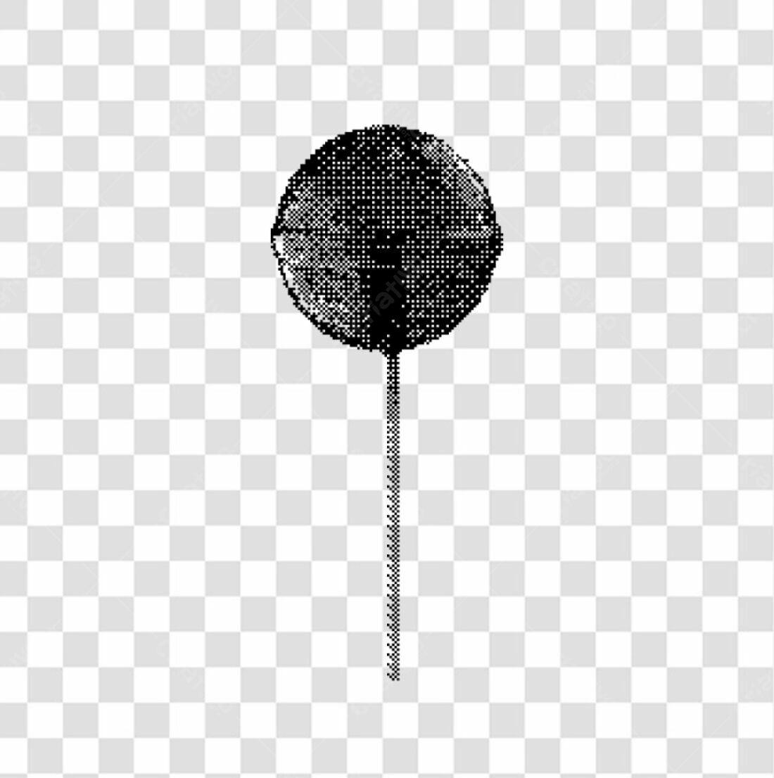 Icone Pirulito Preto e Branco PNG com fundo transparente