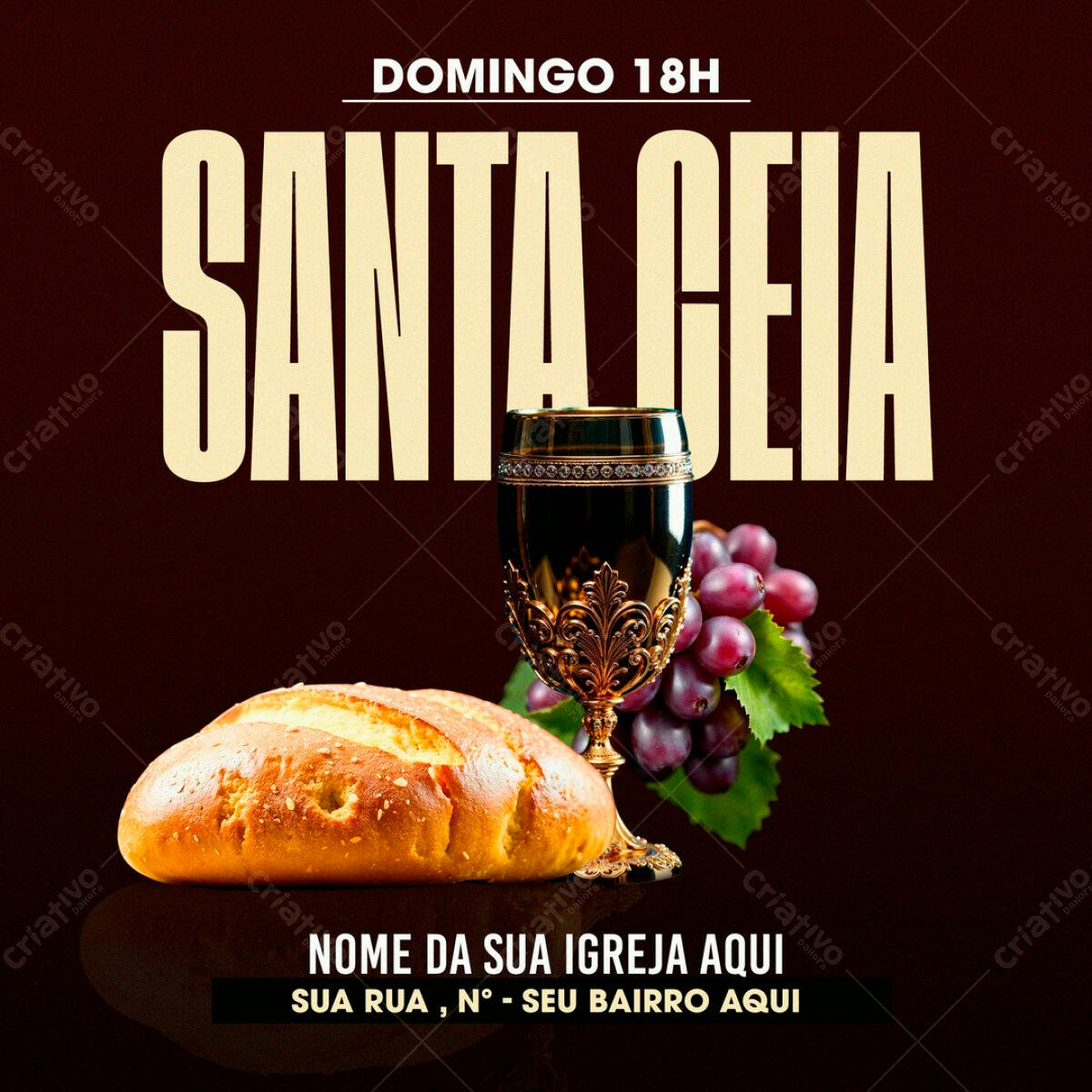 Flyer para Santa Ceia PSD Editável