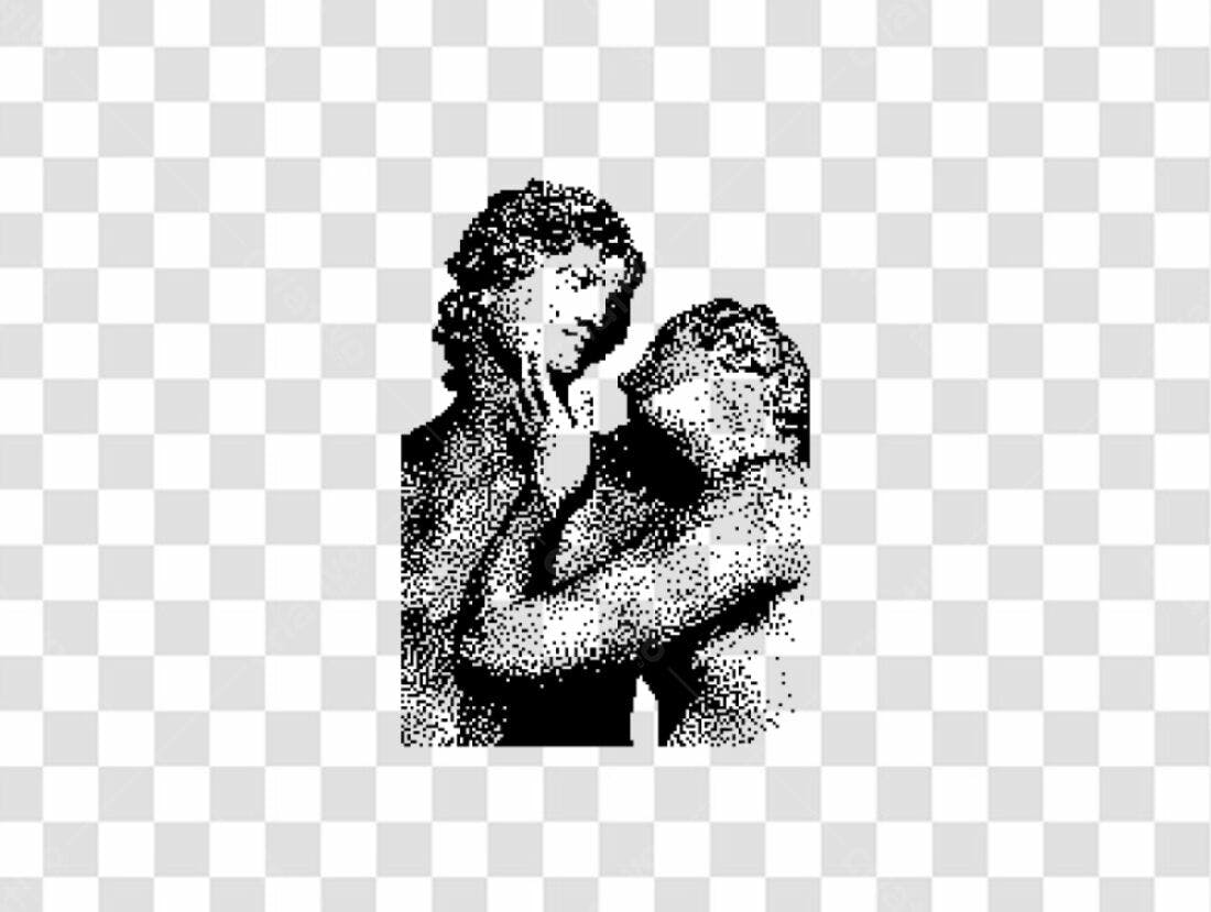 Icone Amor em estilo pontilhismo PNG com fundo transparente
