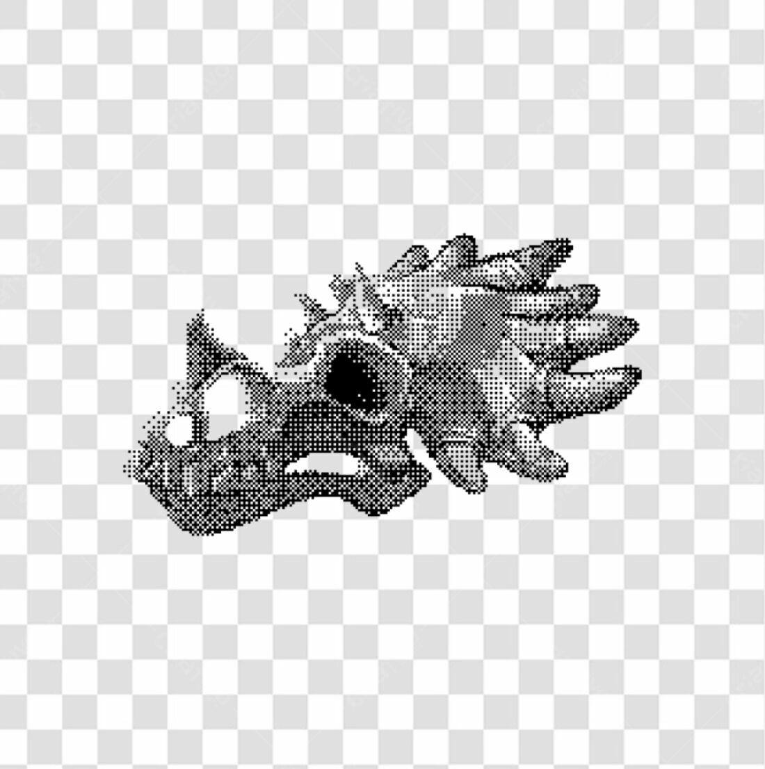 Icone Dinossauro estilo pontilhado PNG com fundo transparente