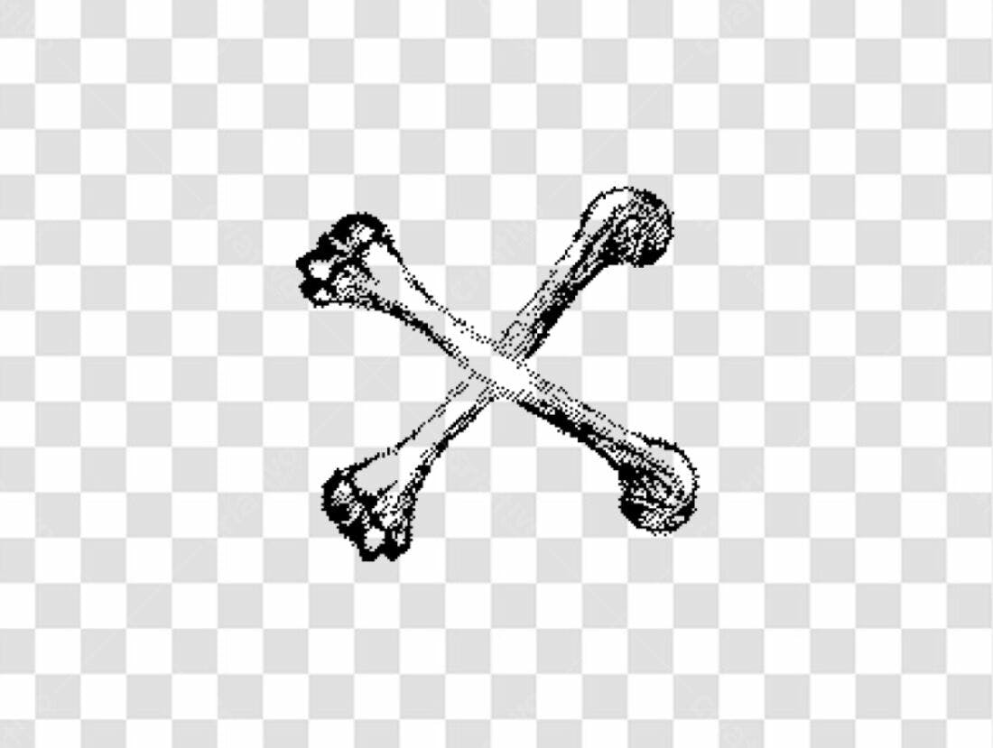 Ícone de ossos cruzados PNG com fundo transparente