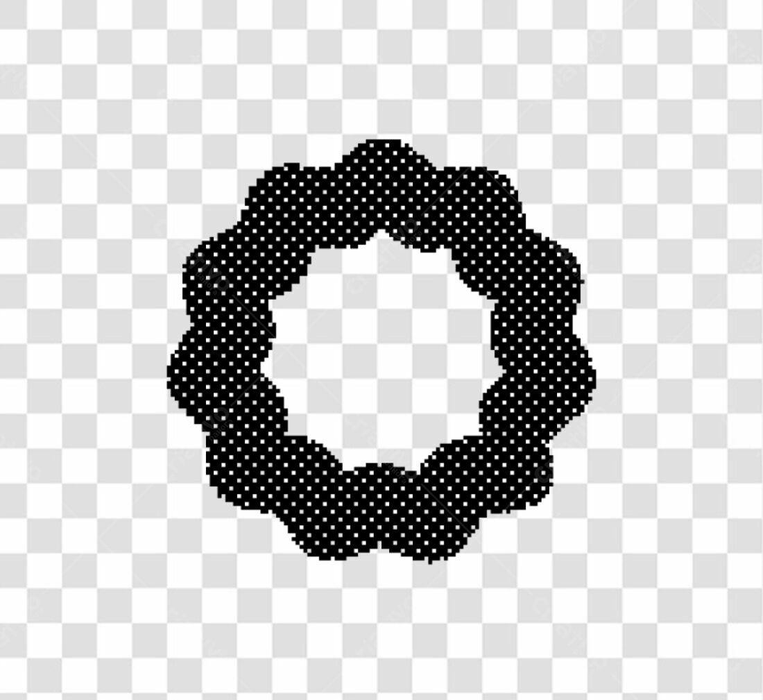 Icone Floral Preto e Branco PNG com fundo transparente