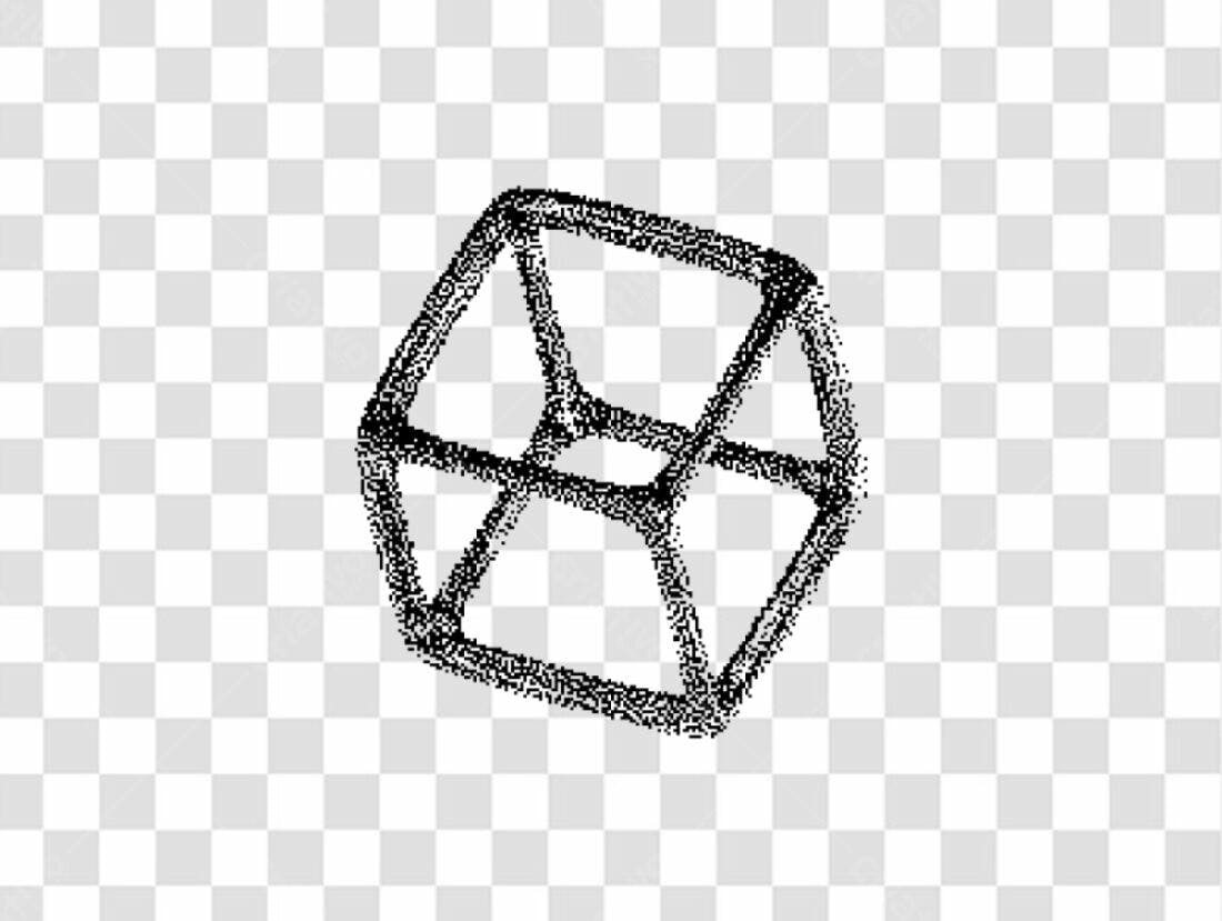 Ícone cubo abstrato PNG com fundo transparente