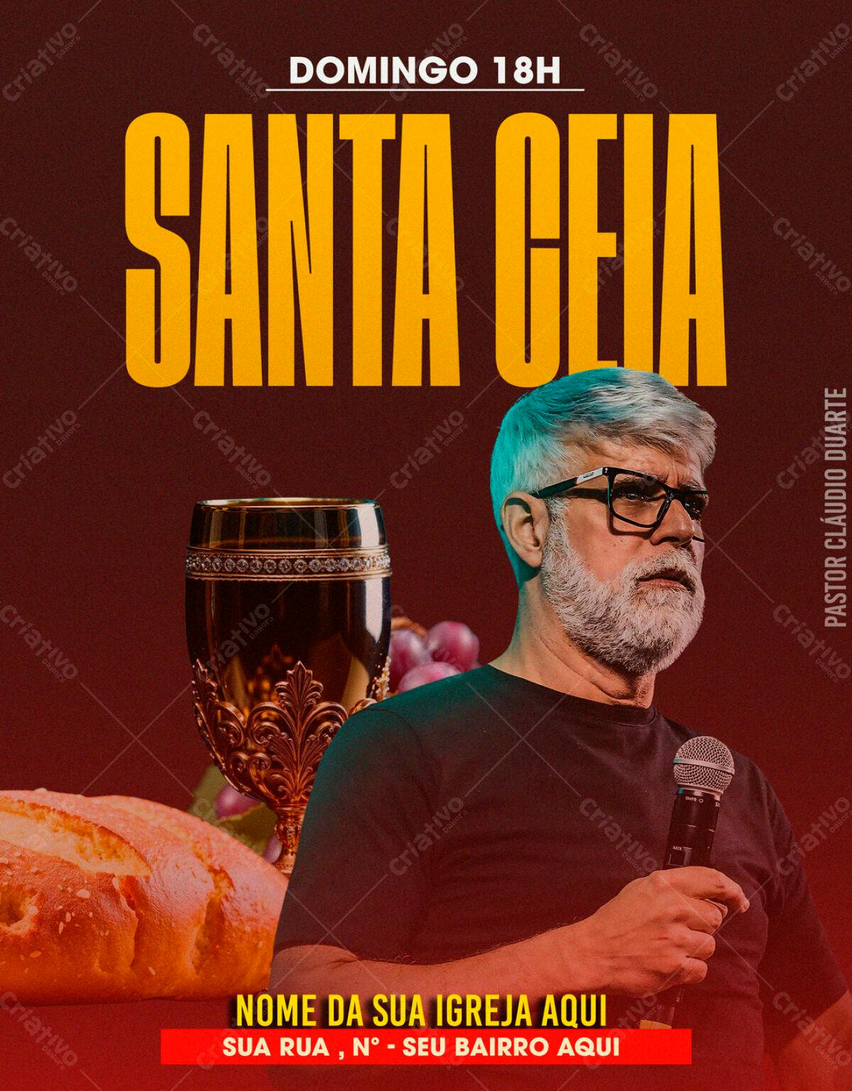 Flyer para Santa Ceia PSD Editável