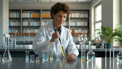 Imagem De Uma Pessoa Fazendo Um Experimento Científico