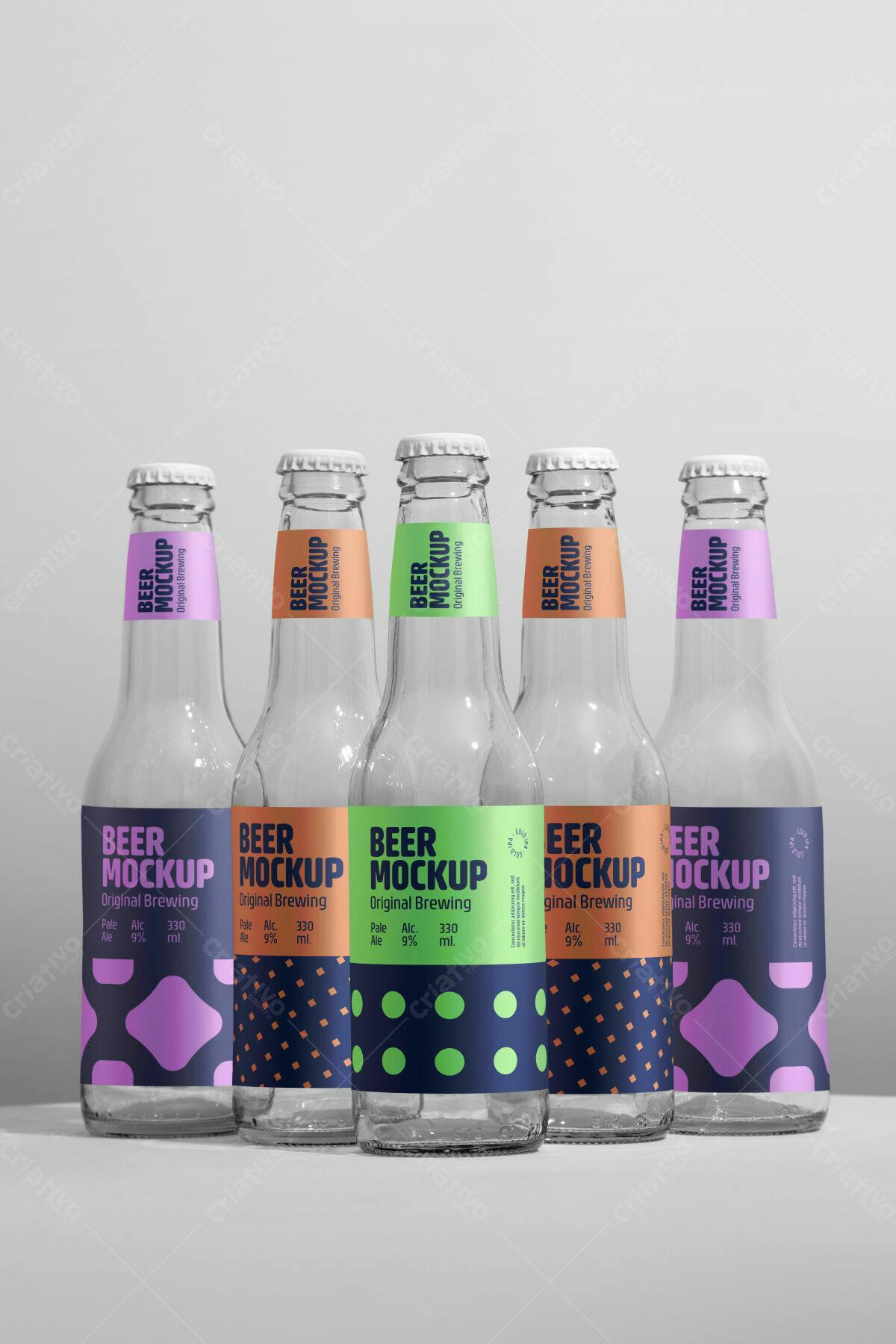 Mockup Garrafas Cerveja Artesanal PSD Editável