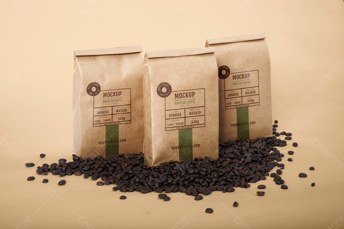 Embalagem para Café PSD Editável