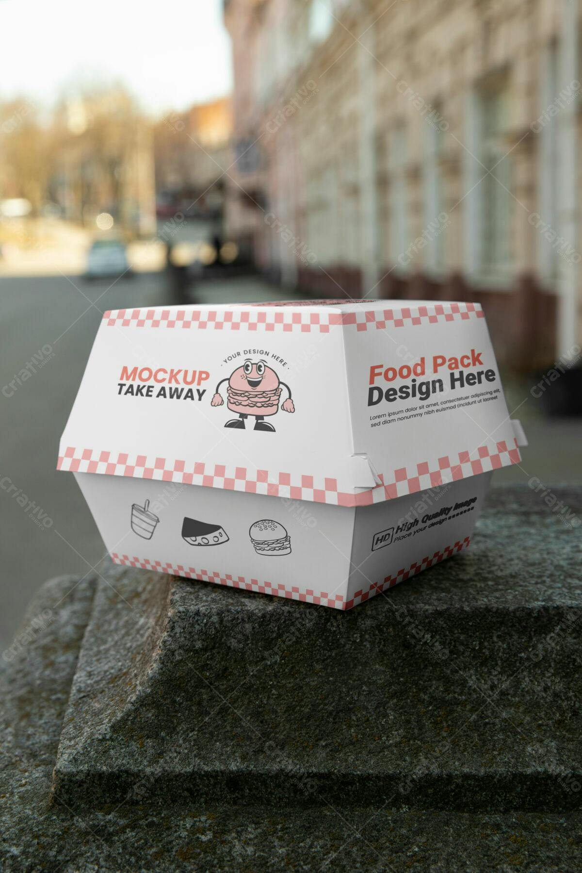 Embalagem para Delivery de Hambúrguer PSD Editável
