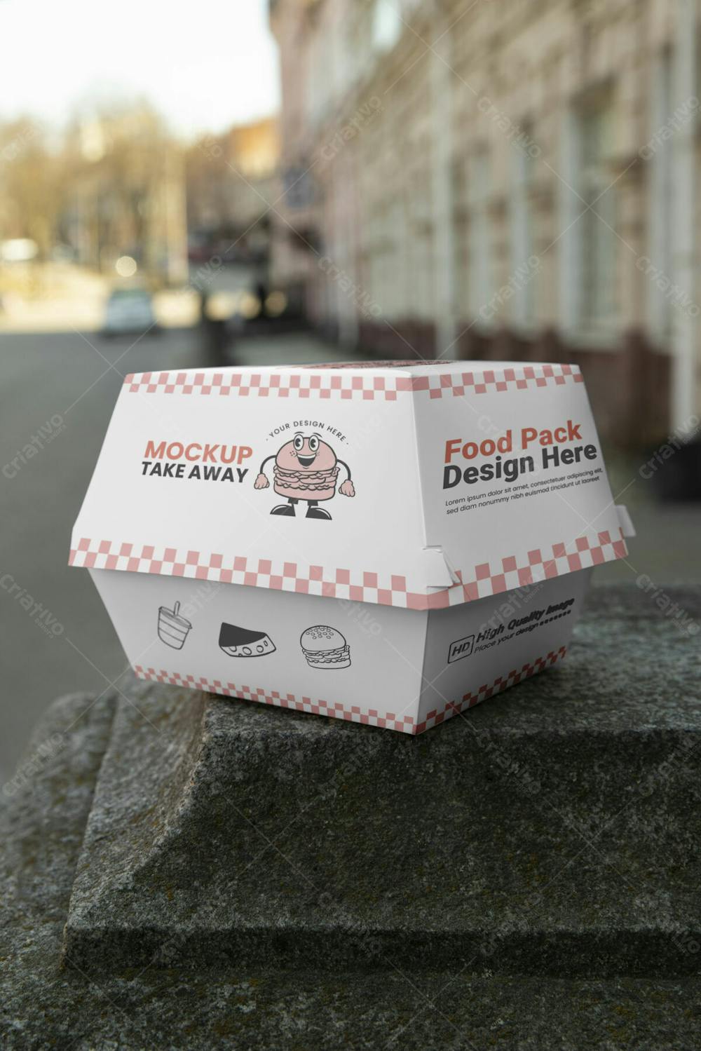 Fast Food Take Away With Packaging Mockup