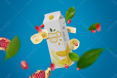 Fruit Drink Mockup Floating