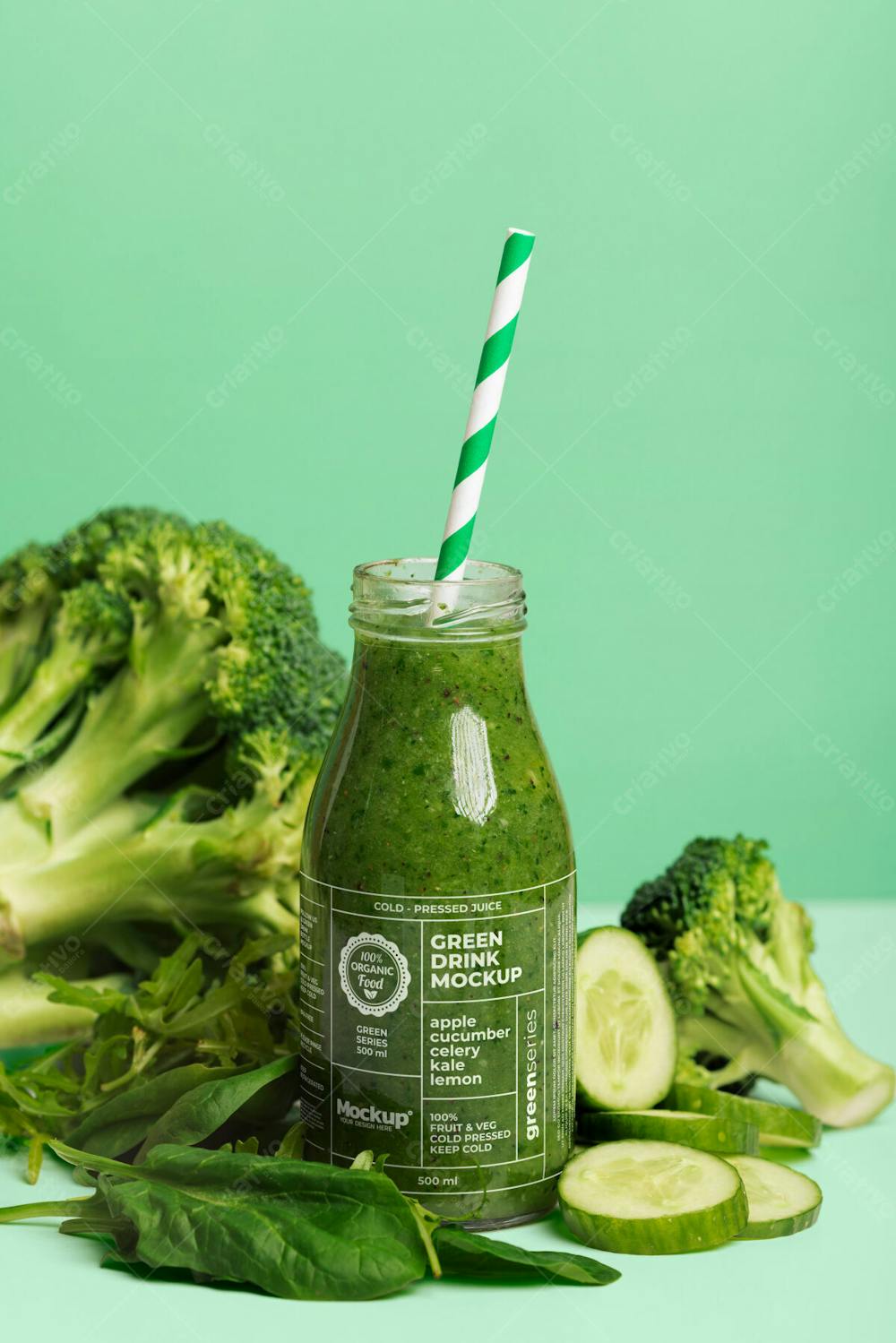 Healthy Nutritious Green Drink Mock Up