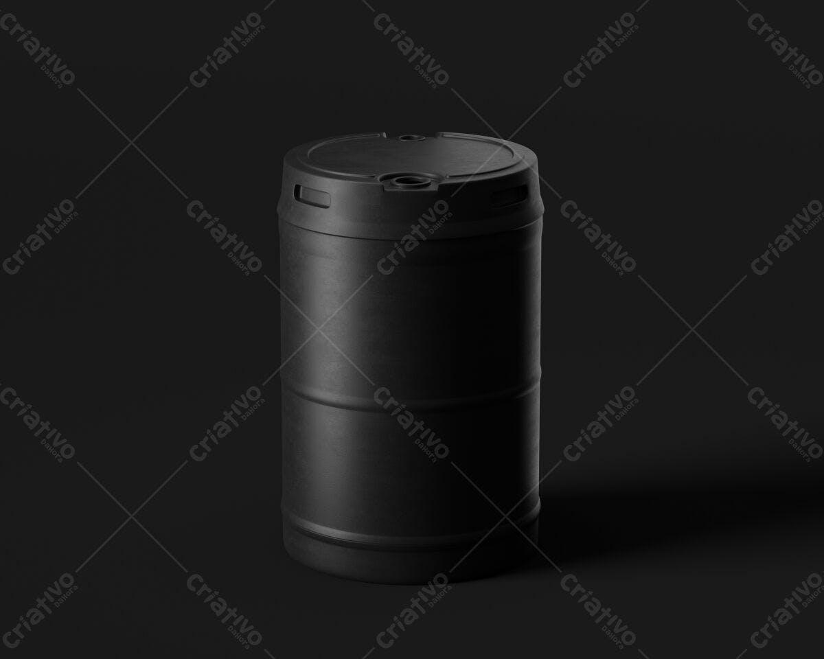 Mockup Tambor Preto PSD Editável