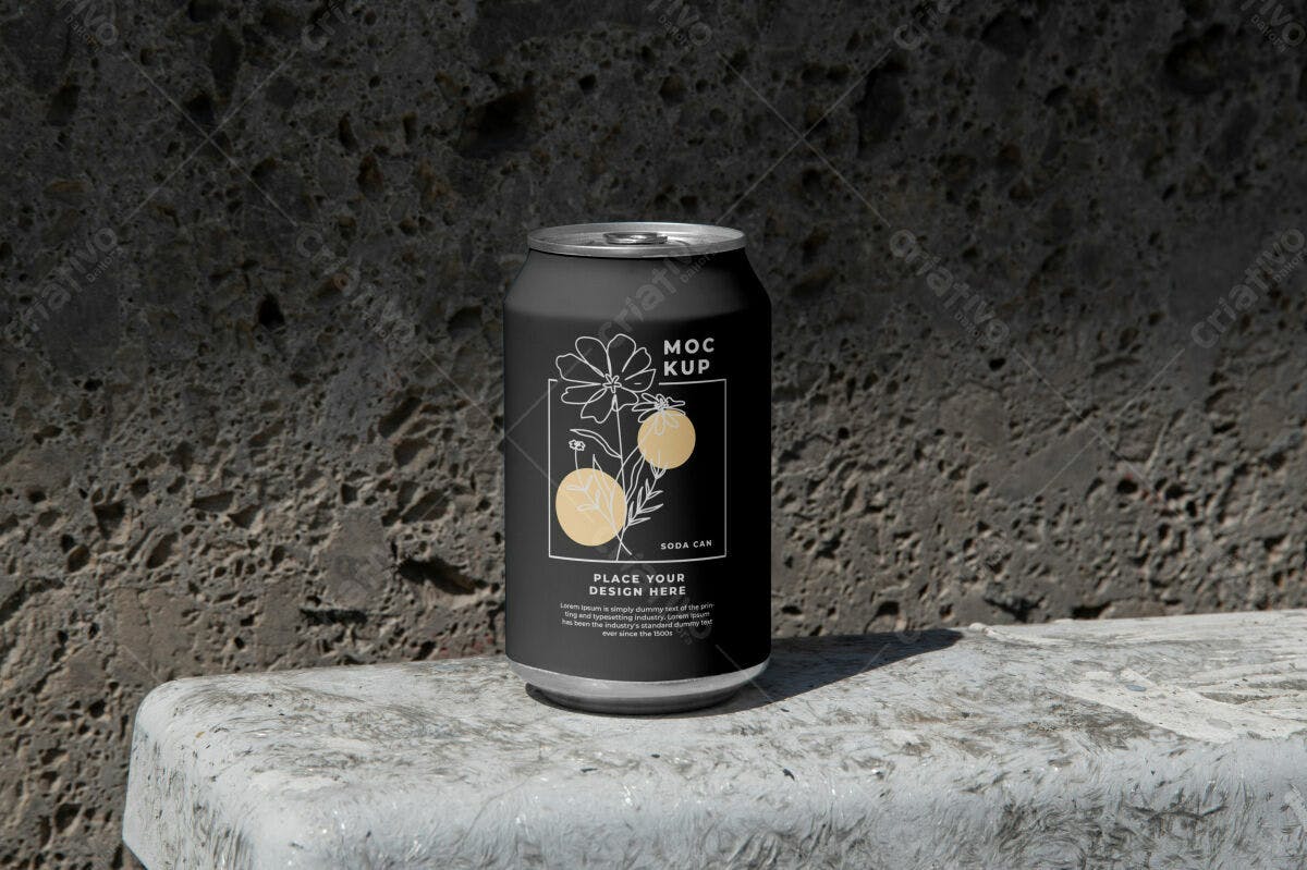 Mockup Lata de Refrigerante PSD Editável